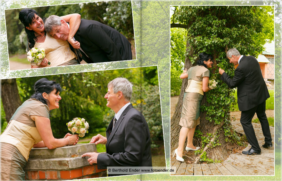 Echtfotobuch Brautpaar im Park Oranienbaum - Fotostudio Ender