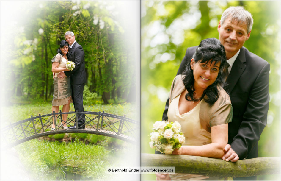 Echtfotobuch Brautpaar im Park Oranienbaum - Fotostudio Ender