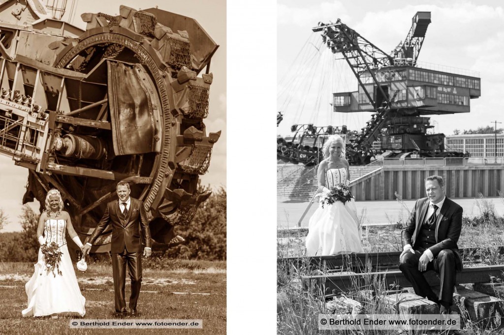 Hochzeitsfotos in Ferropolis, der Stadt aus Eisen -Fotostudio Ender, Oranienbaum-Wörlitz