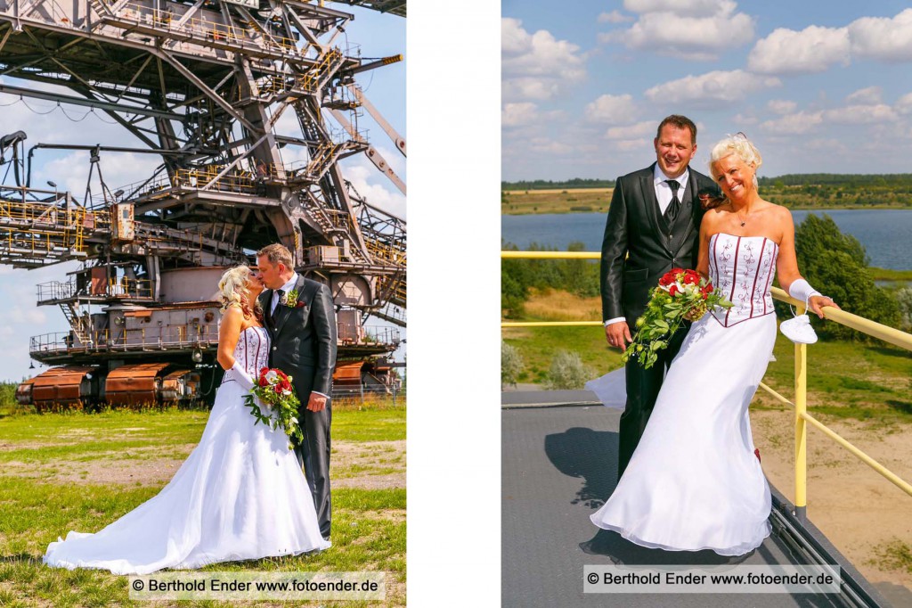 Hochzeitsfotos in Ferropolis, der Stadt aus Eisen -Fotostudio Ender, Oranienbaum-Wörlitz