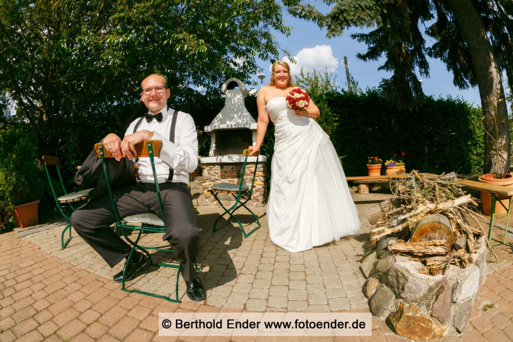Hochzeitsfoto am hotel "Waldschlößchen" in Klieken