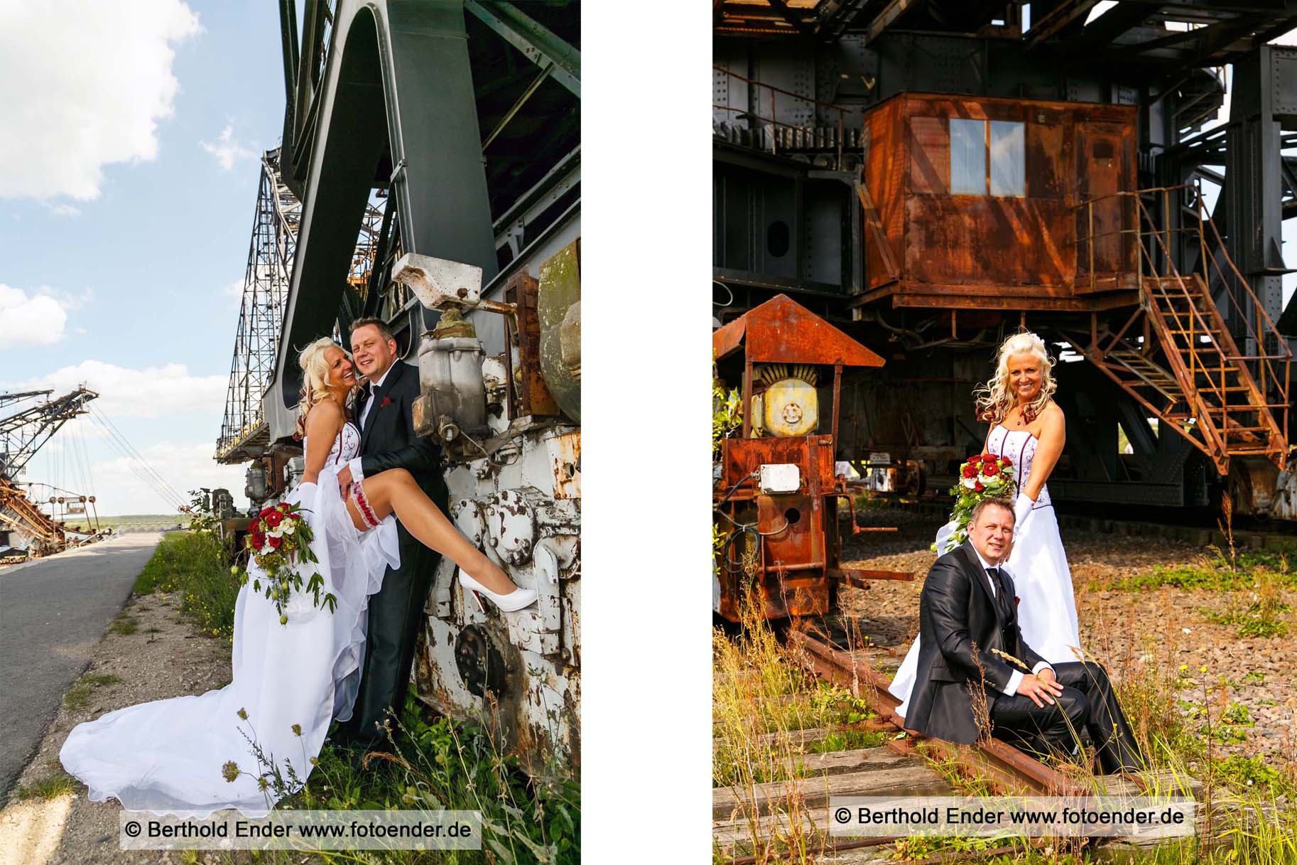 Hochzeitsfotos in Ferropolis, der Stadt aus Eisen -Fotostudio Ender, Oranienbaum-Wörlit